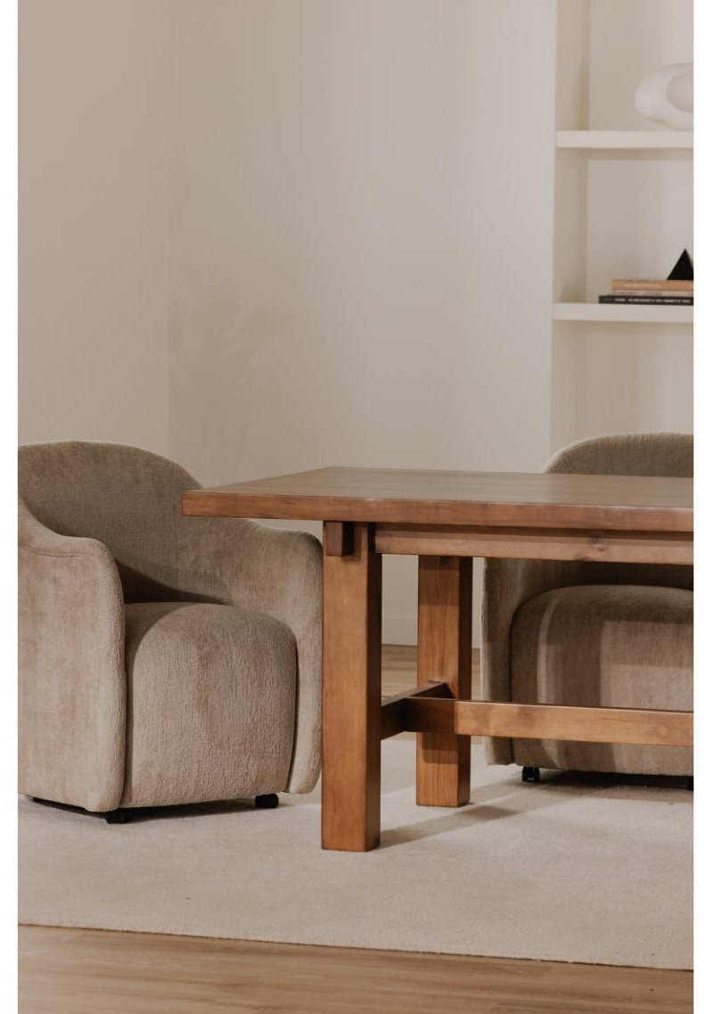 Drava Rolling Dining Chair - Beige