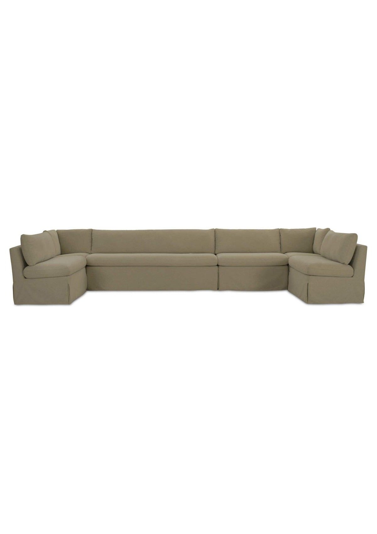 Fable Slipcover Dining Banquette U-Shape 168" - Olive