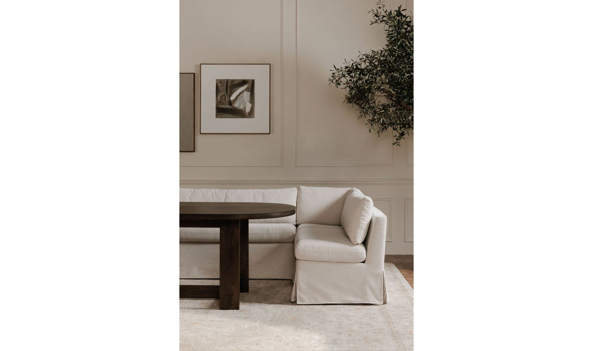 Fable Slipcover Dining Banquette U-Shape 168" - Beige
