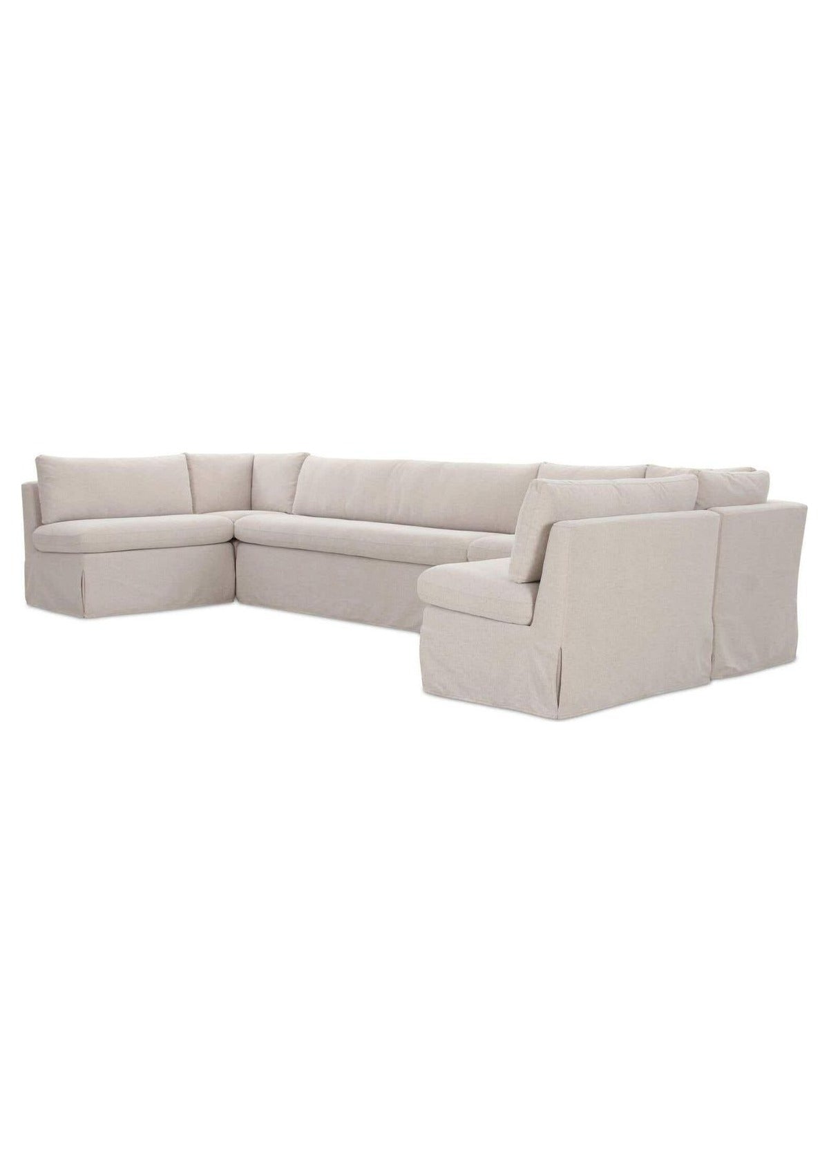 Fable Slipcover Dining Banquette U-Shape 168" - Beige