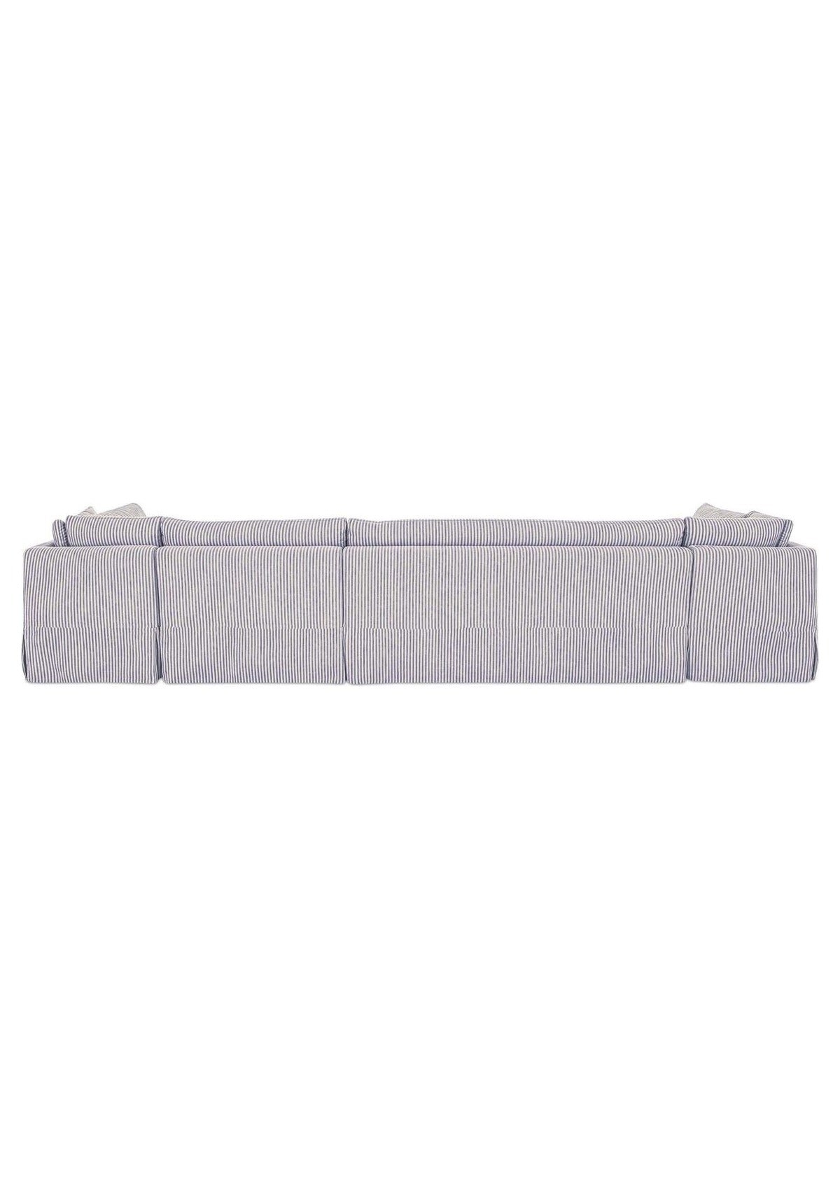 Fable Slipcover Dining Banquette U-Shape 168" - Navy Stripe