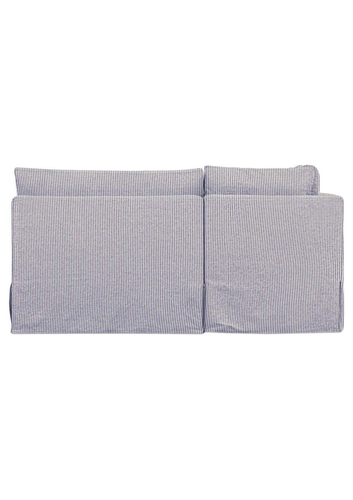 Fable Slipcover Dining Banquette U-Shape 168" - Navy Stripe
