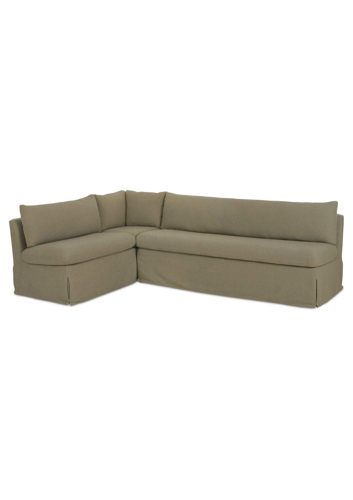 Fable Slipcover Dining Banquette L-Shape 100.5" - Olive