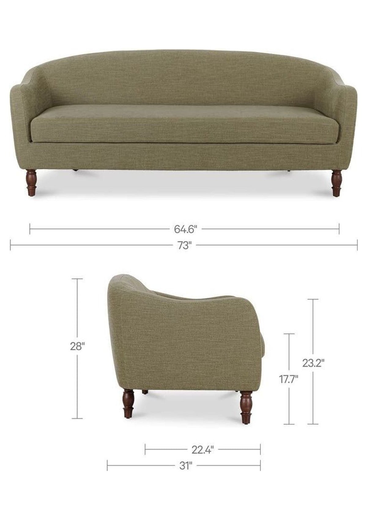 Geneva Apartment Sofa - Sage Green