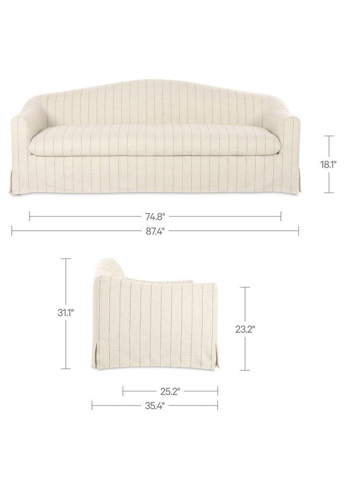 Odell Slipcover Sofa - Olive Stripe