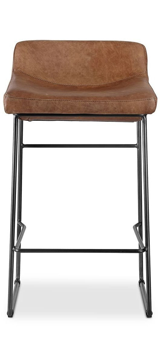 Starlet Counter Stool Open Road Leather - Set of Two - Brown