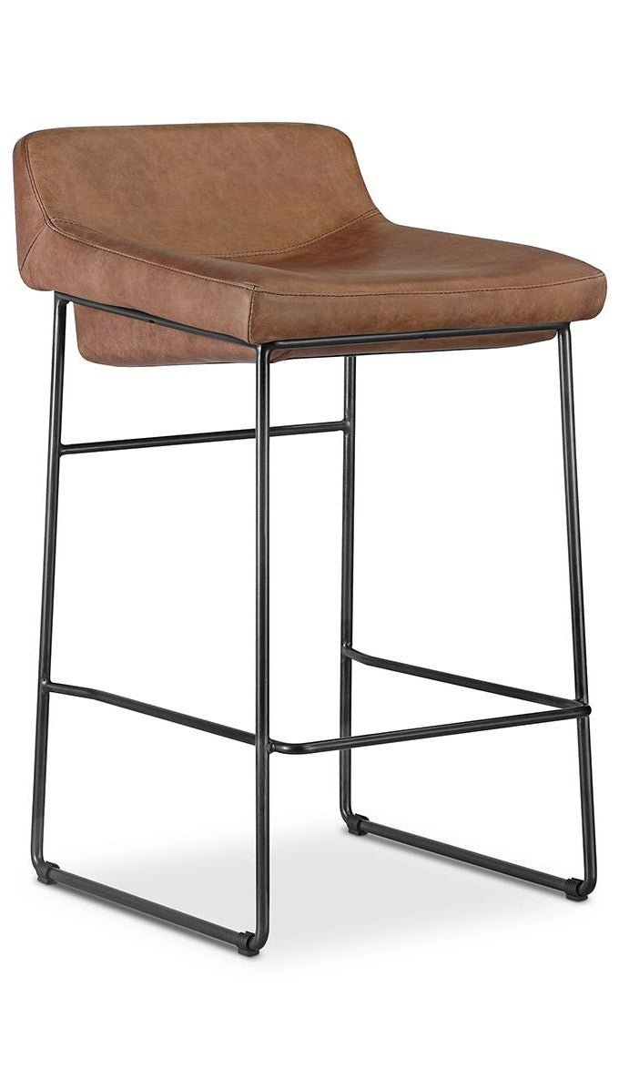 Starlet Counter Stool Open Road Leather - Set of Two - Brown