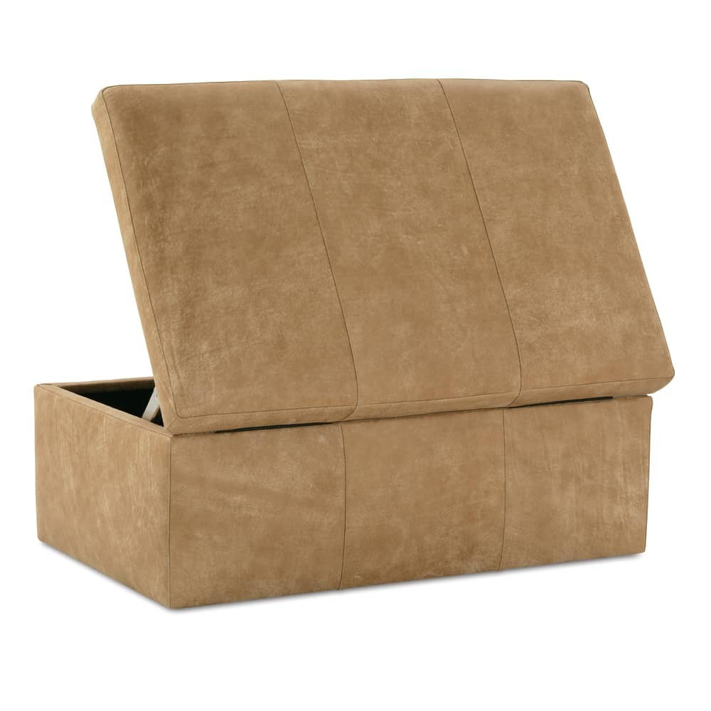 Remy 45" x 28" Rectangle Leather Storage Ottoman
