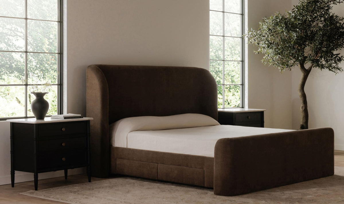 Sophia King Storage Bed - Brown