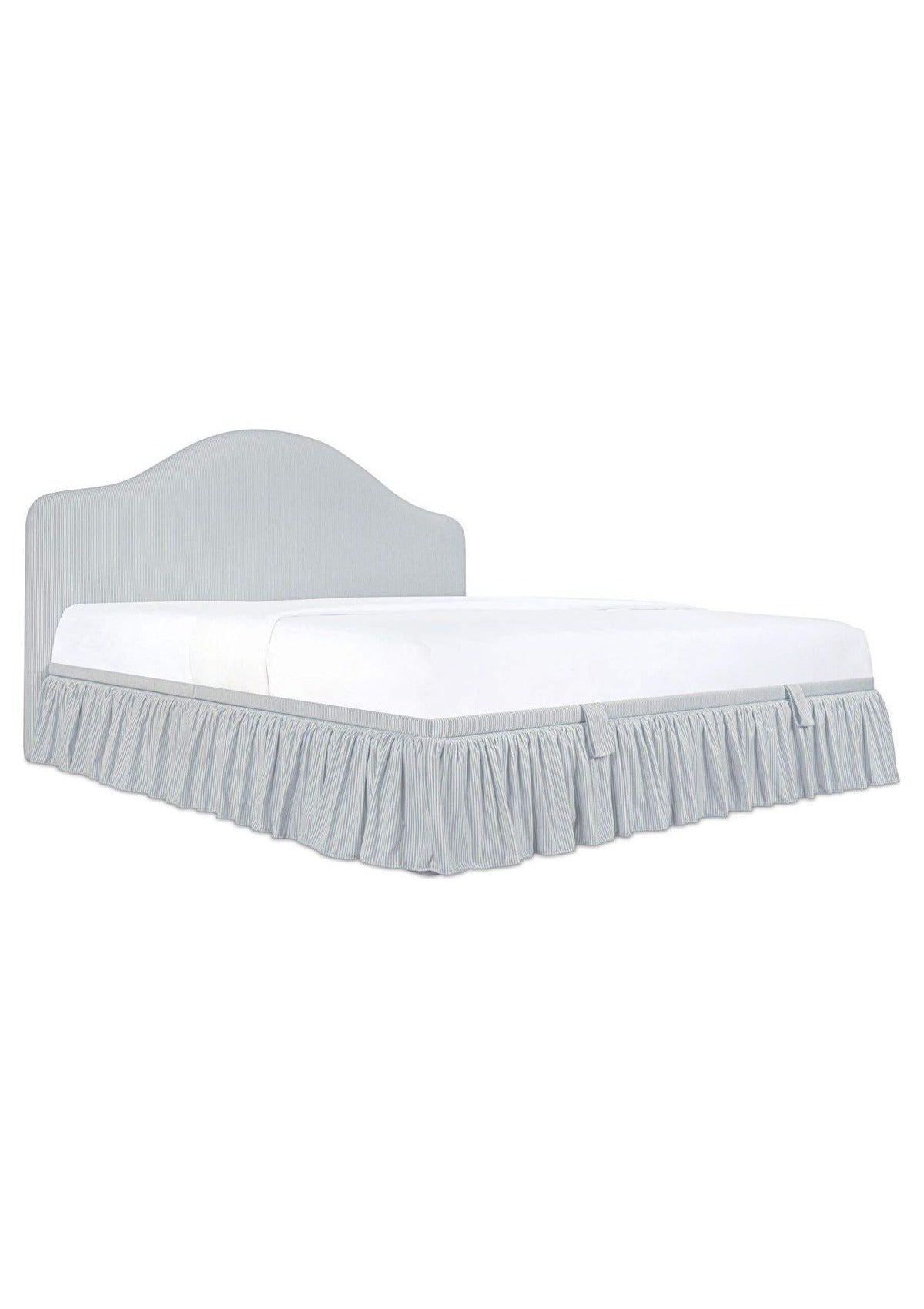 Noelle King Storage Bed - Light Blue Stripe