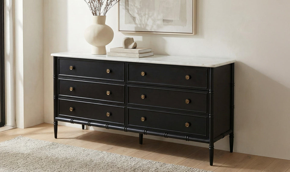 Eleanor 6 Drawer Dresser - Black