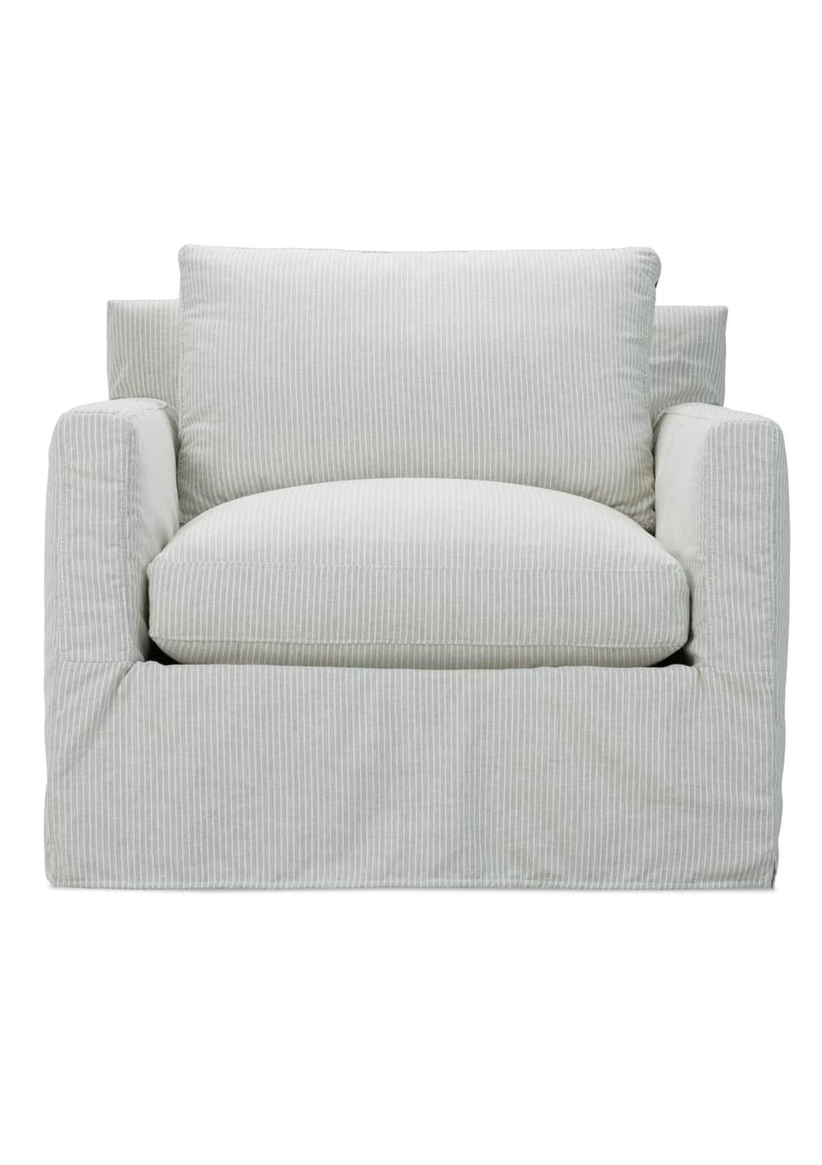Sylvie Slipcovered Swivel Chair