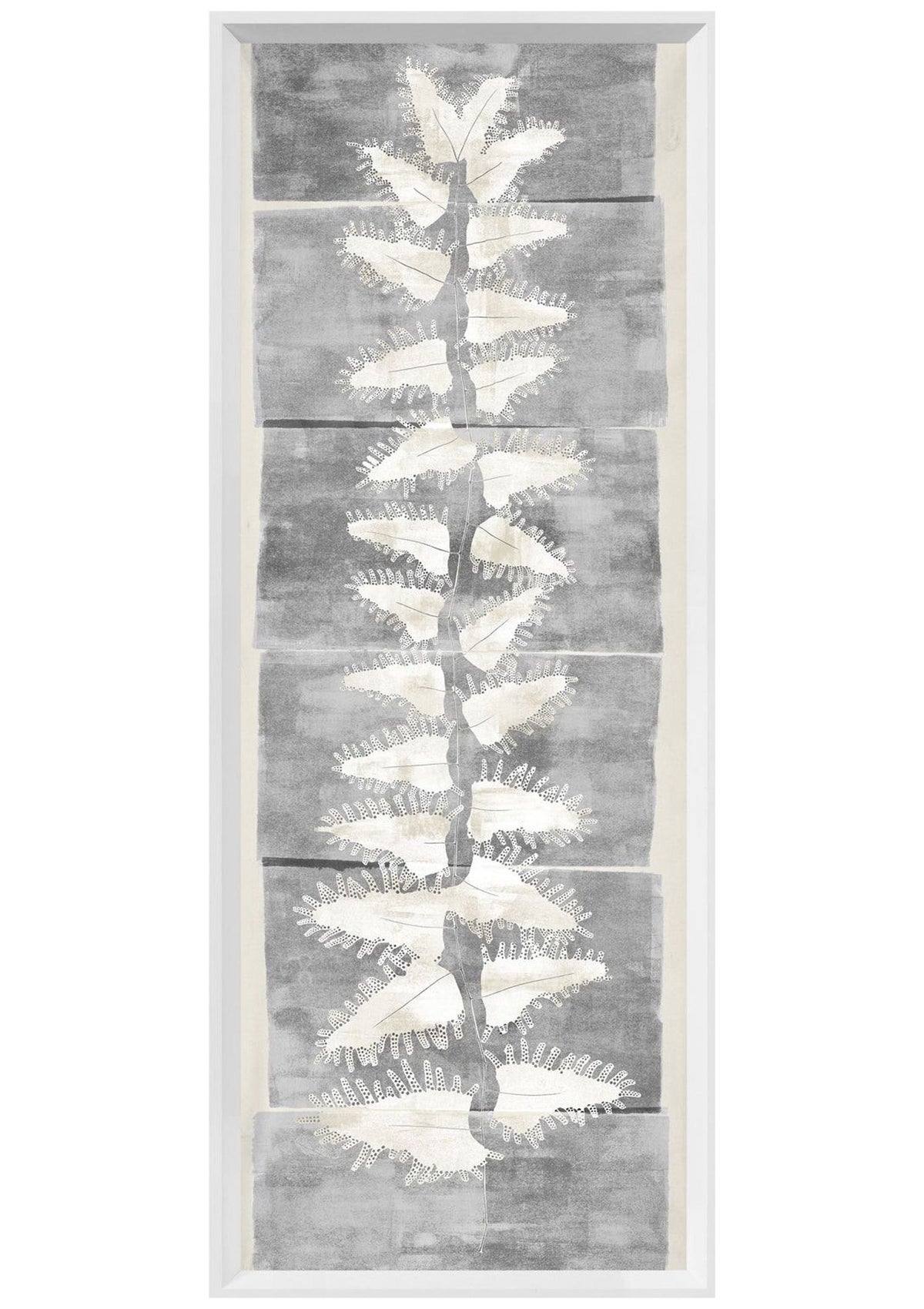 Tall Frond II – Large / Gray and Cream