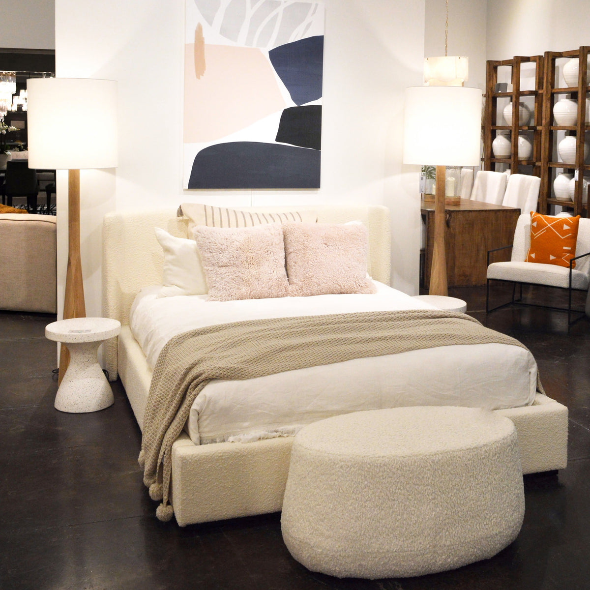 Tobias Bed - Cream / Queen