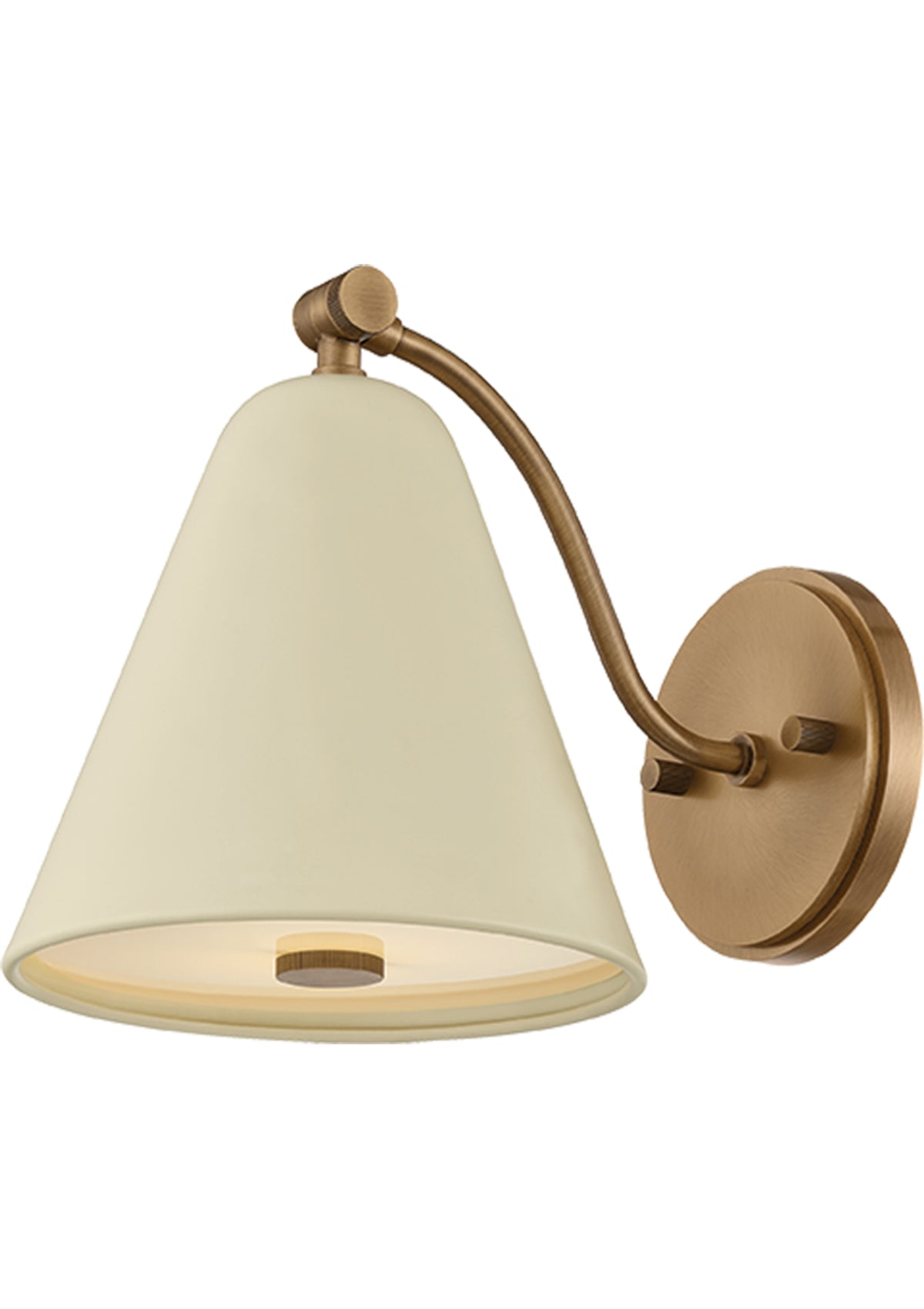 Clive Wall Sconce in Patina Brass / Soft Sand