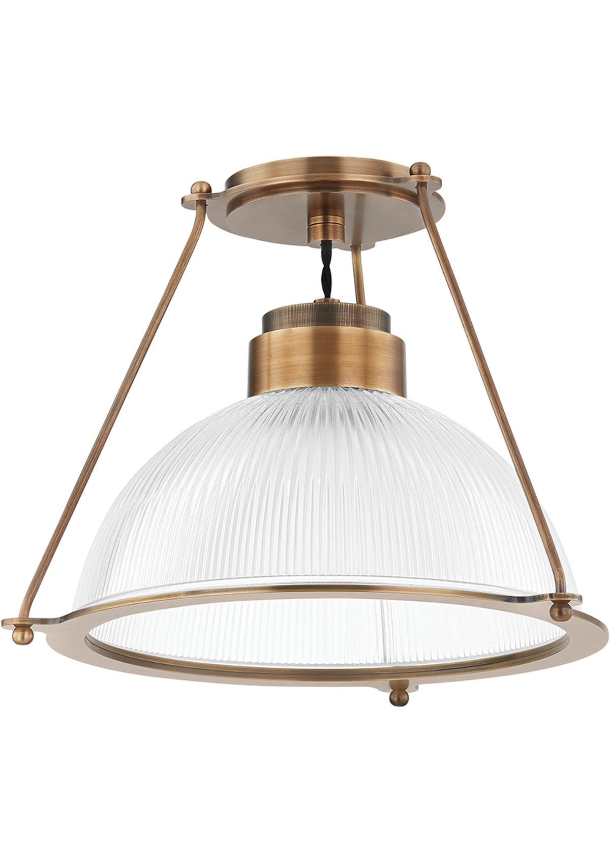 Glint Semi Flush in Patina Brass
