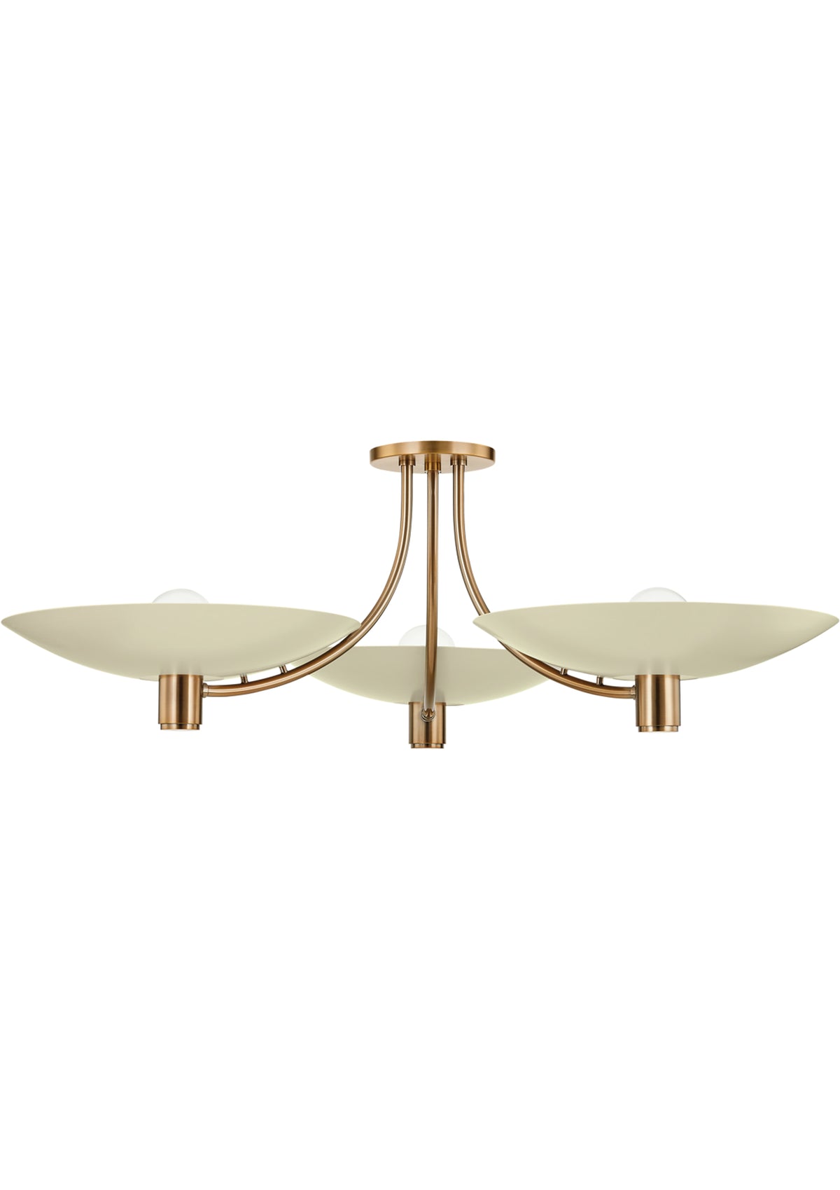 Wolfe Semi Flush in Patina Brass / Soft Sand
