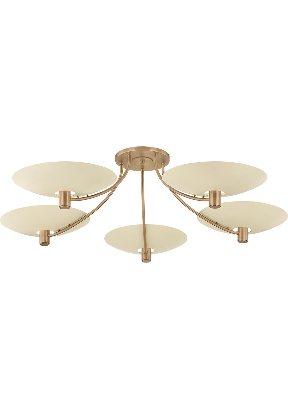 Wolfe Semi Flush Mount in Patina Brass / Soft Sand