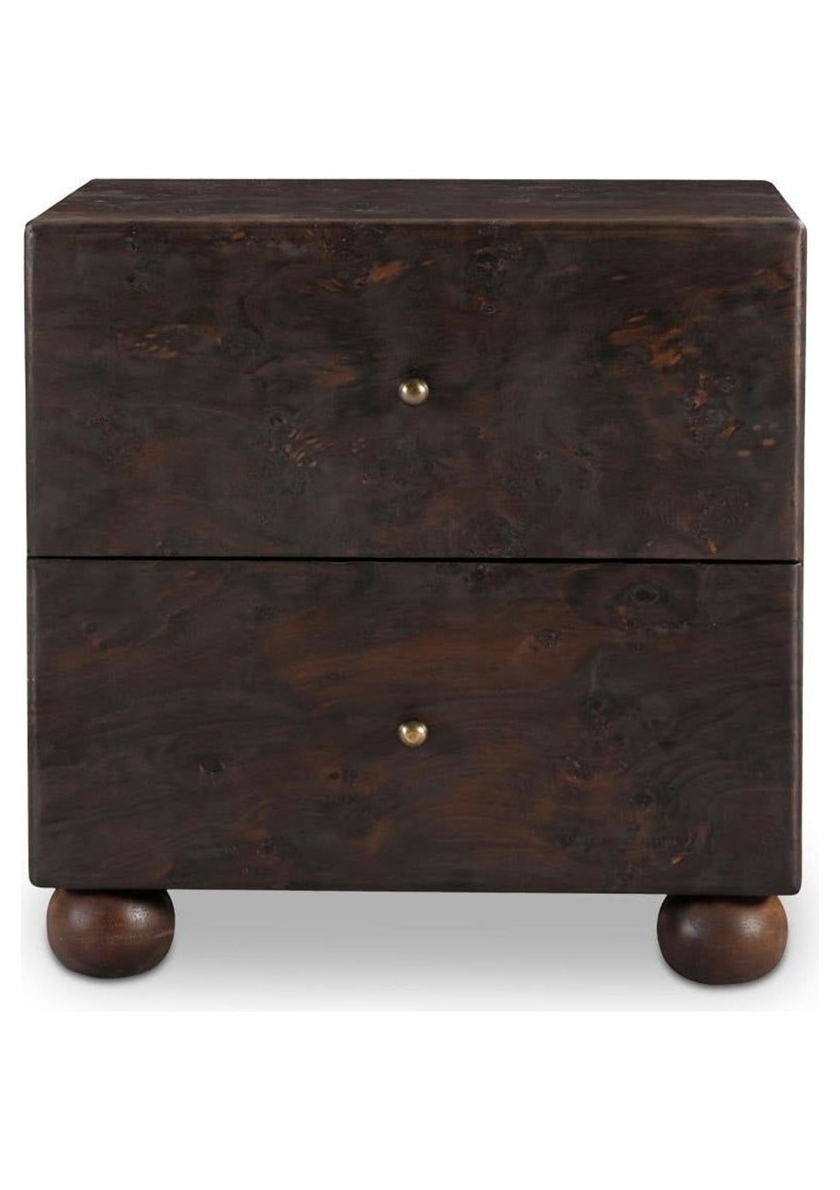 York Nightstand - Dark Brown Burl