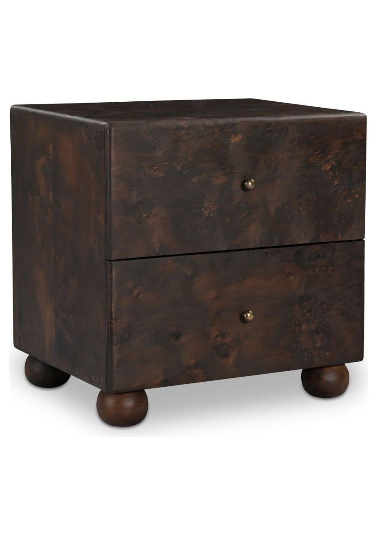 York Nightstand - Dark Brown Burl