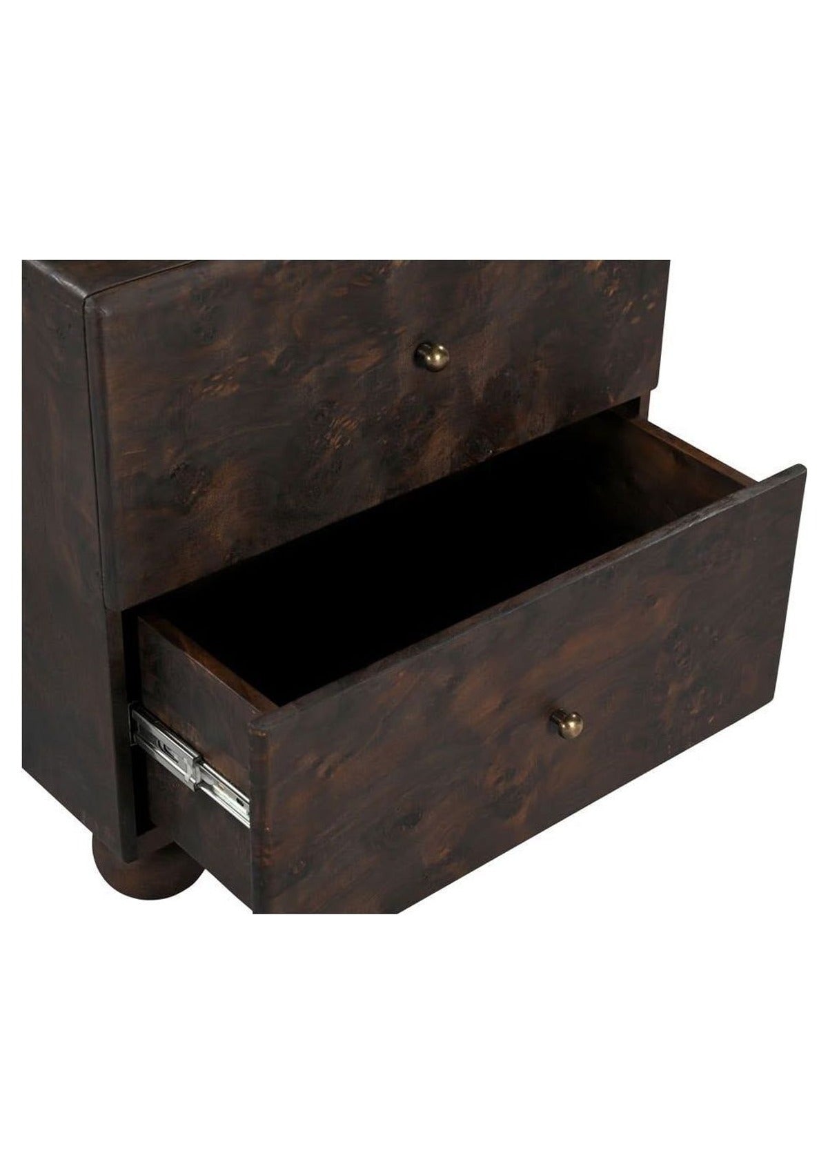 York Nightstand - Dark Brown Burl
