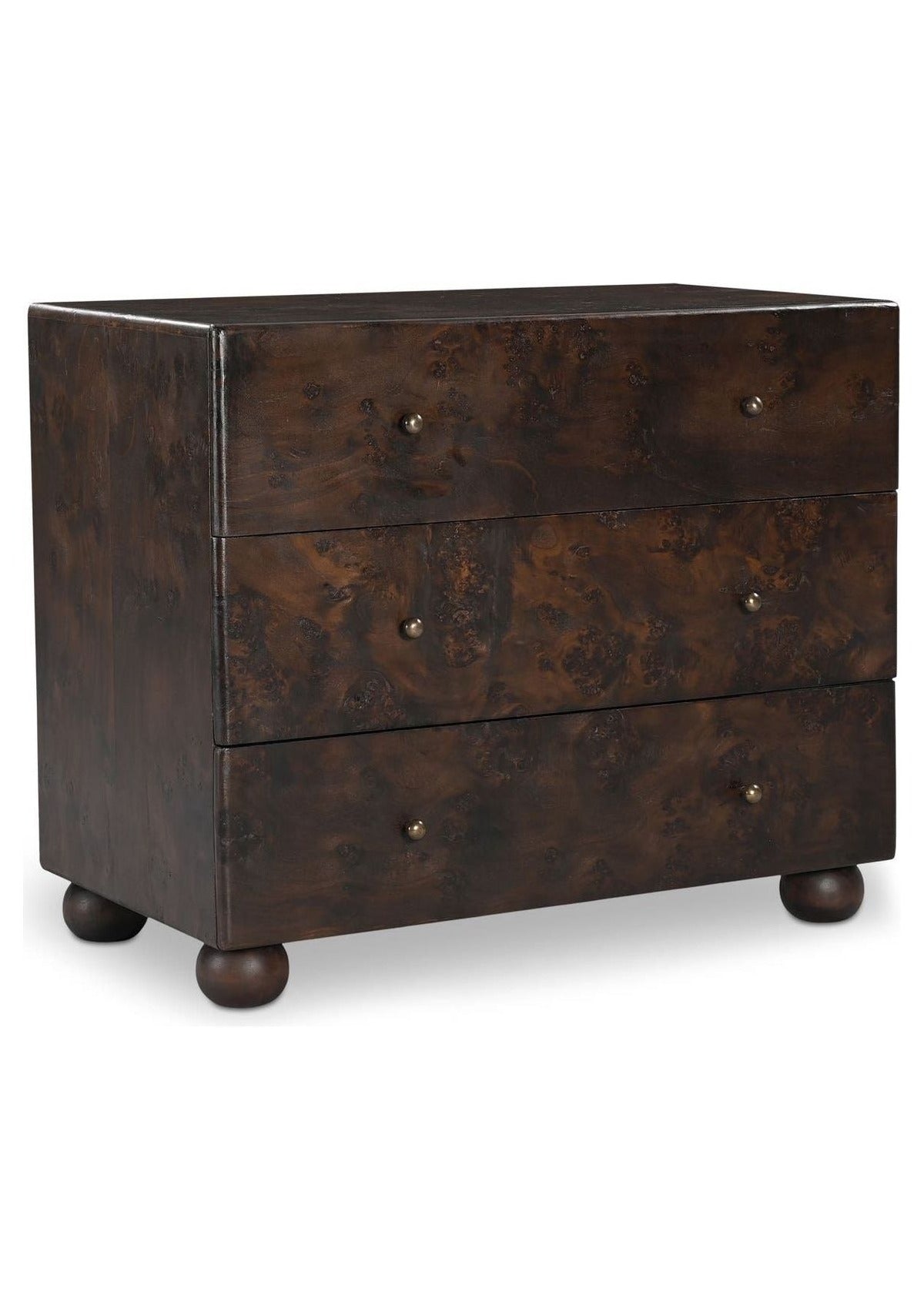 York 3 Drawer Nightstand - Dark Brown Burl