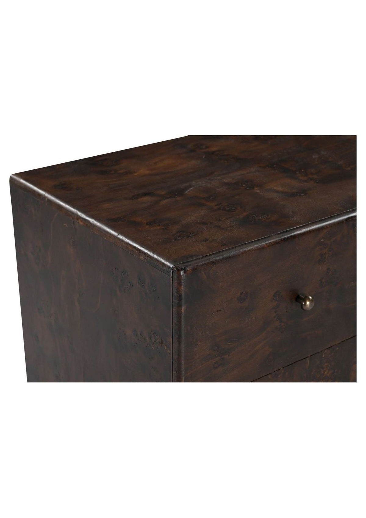 York 3 Drawer Nightstand - Dark Brown Burl