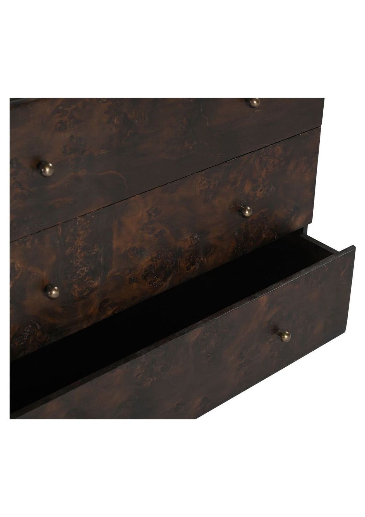 York 3 Drawer Nightstand - Dark Brown Burl