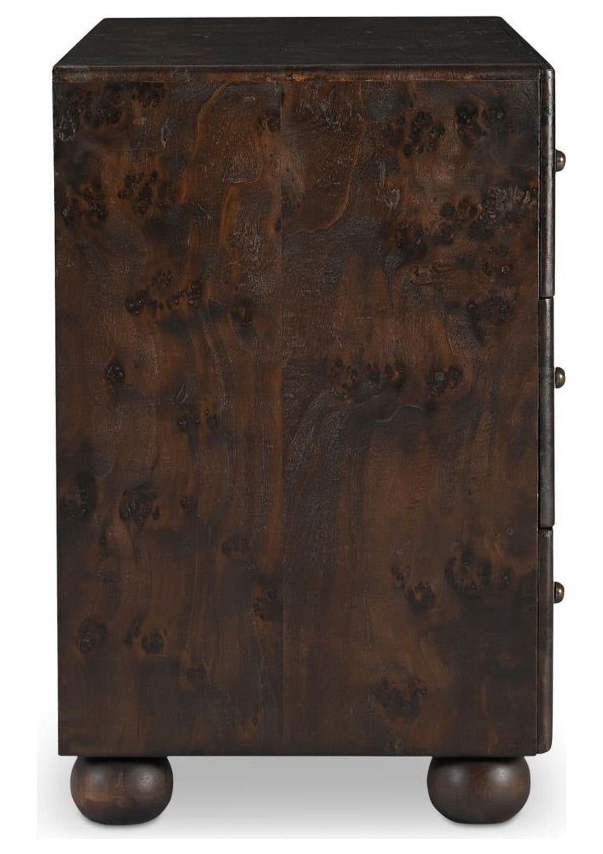 York 3 Drawer Nightstand - Dark Brown Burl