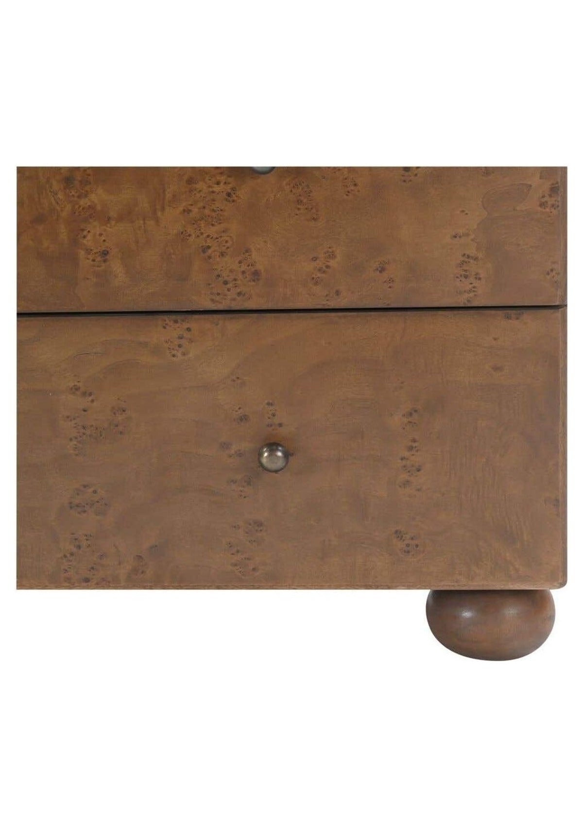 York 3 Drawer Nightstand - Warm Brown Burl