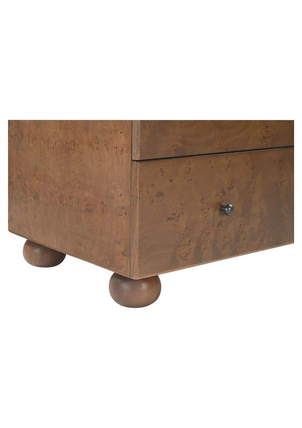 York 3 Drawer Nightstand - Warm Brown Burl