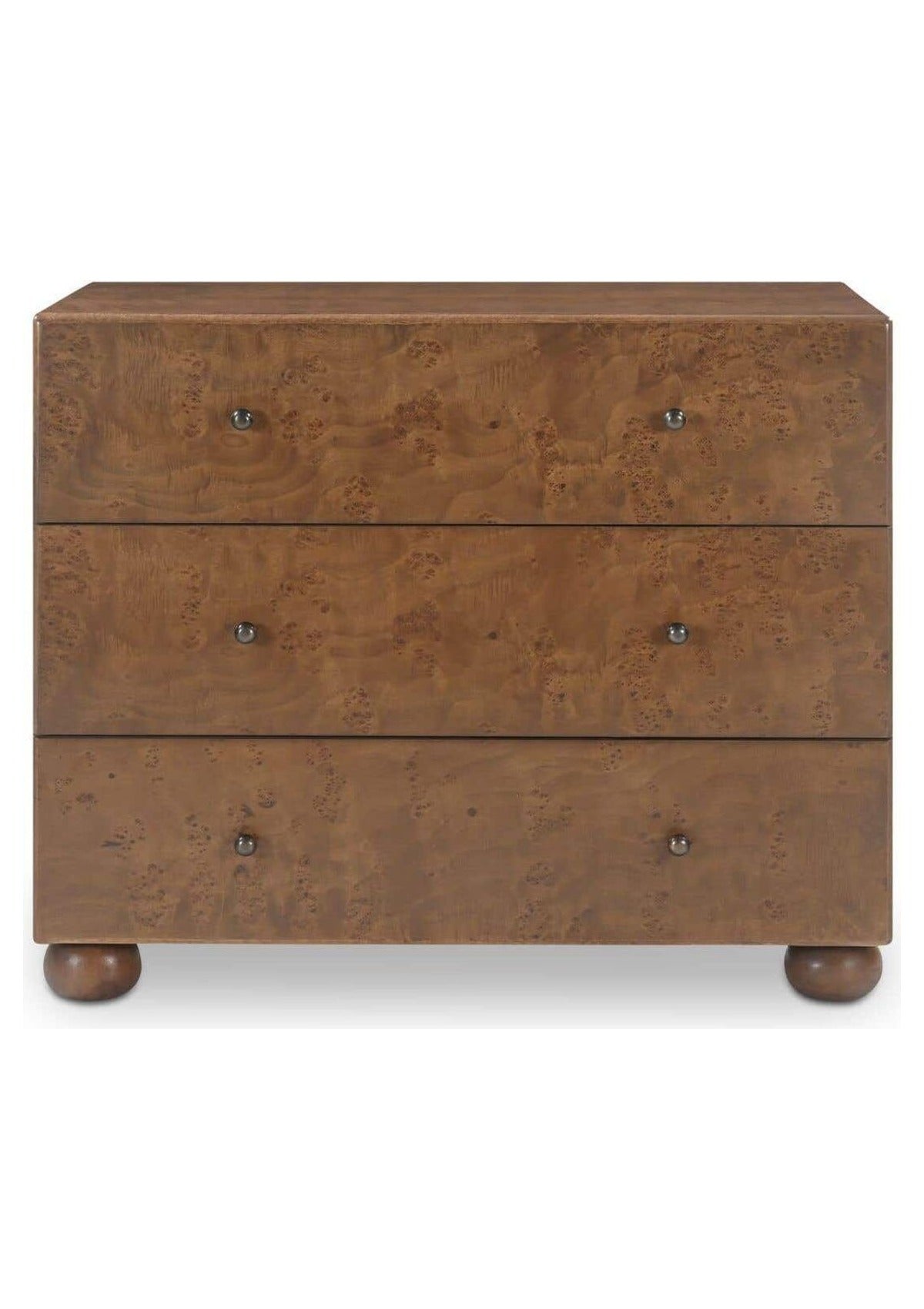 York 3 Drawer Nightstand - Warm Brown Burl
