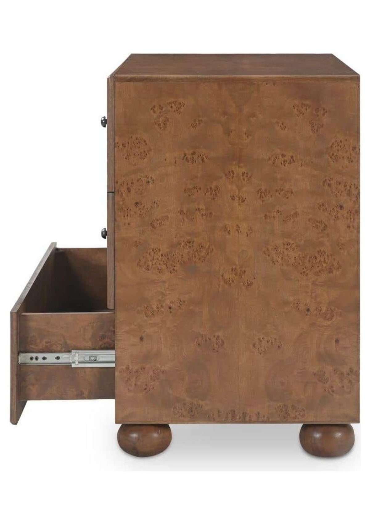 York 3 Drawer Nightstand - Warm Brown Burl