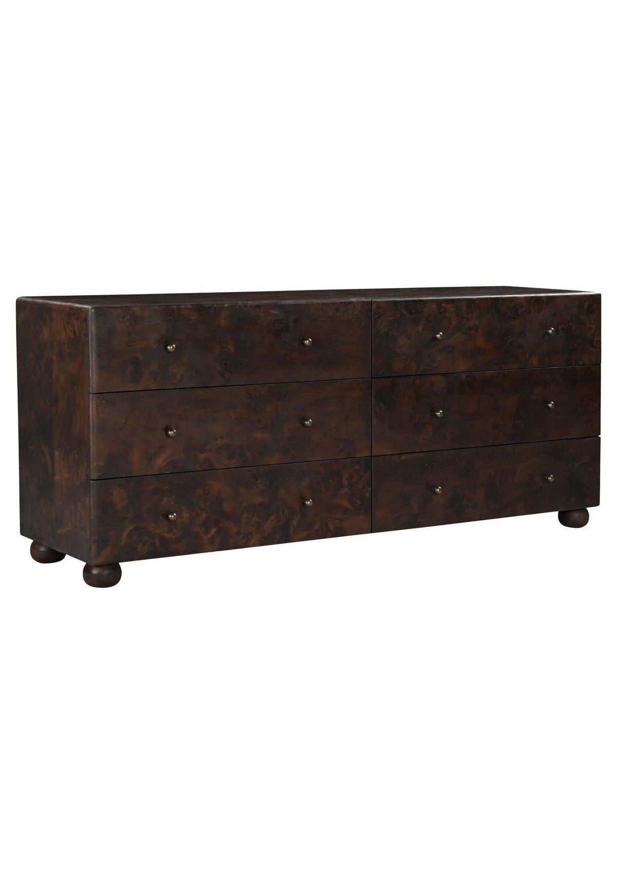 York 6 Drawer Dresser - Dark Brown Burl