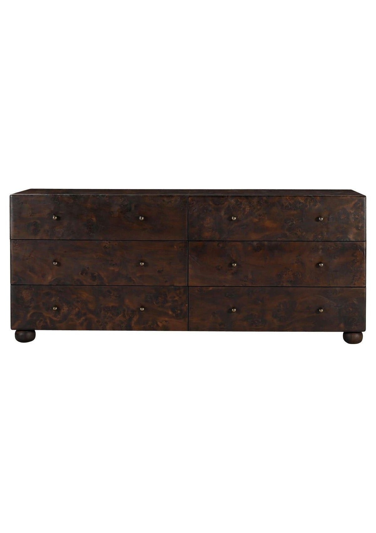York 6 Drawer Dresser - Dark Brown Burl