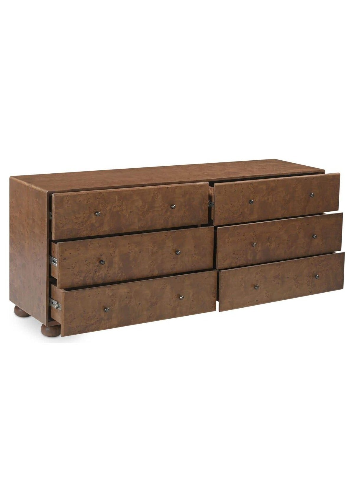 York 6 Drawer Dresser - Warm Brown Burl