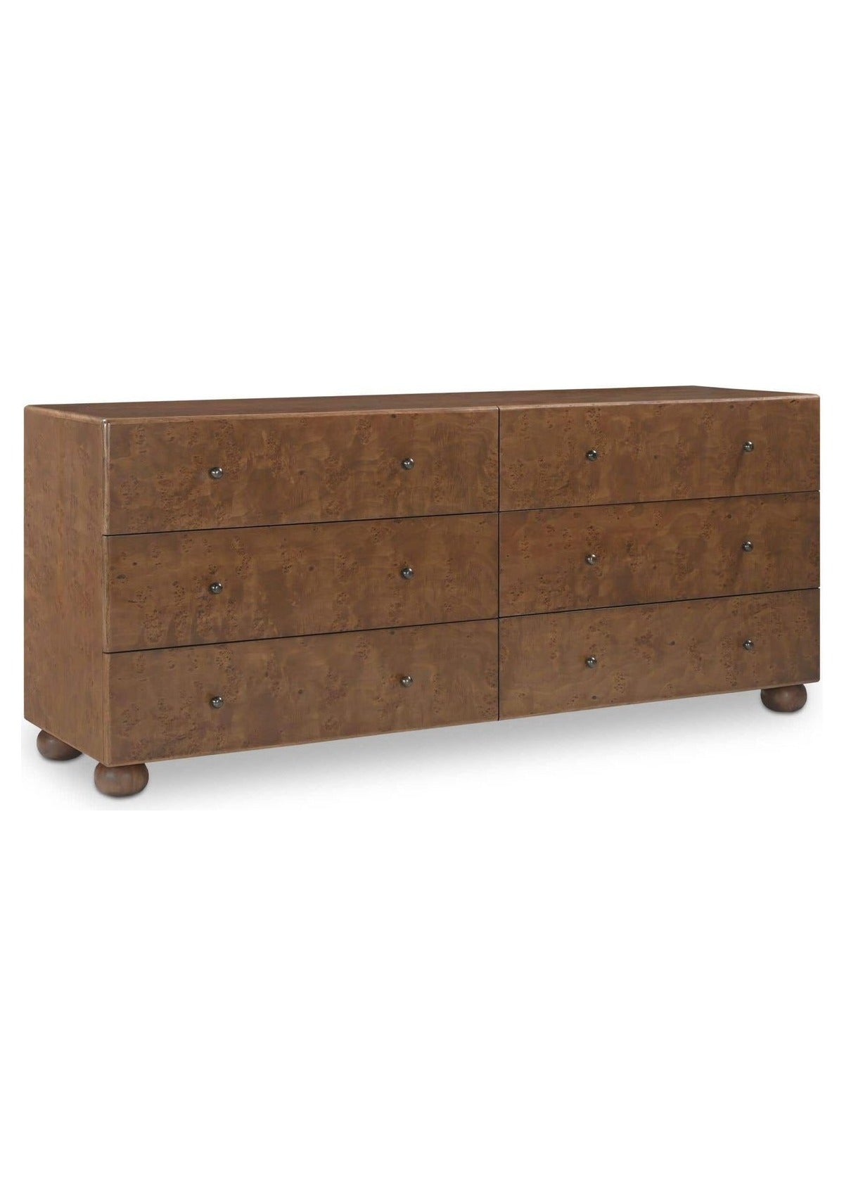 York 6 Drawer Dresser - Warm Brown Burl