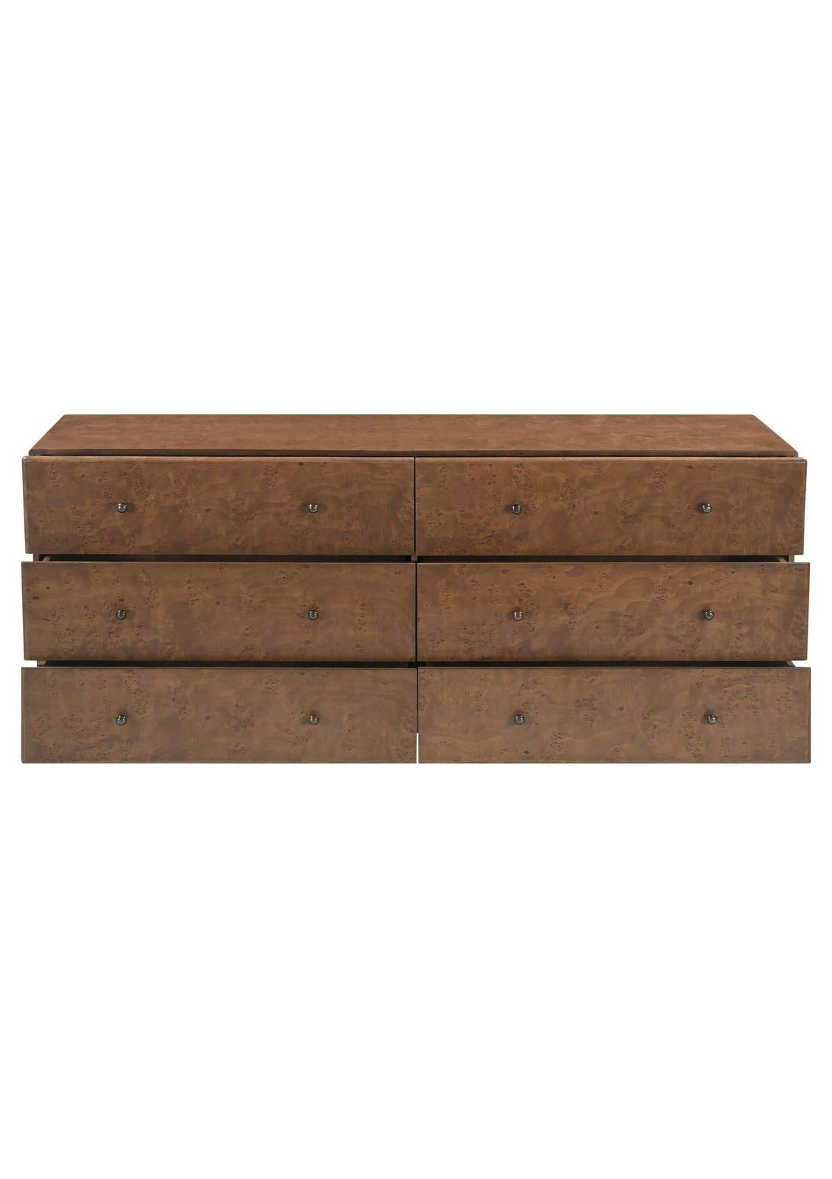 York 6 Drawer Dresser - Warm Brown Burl