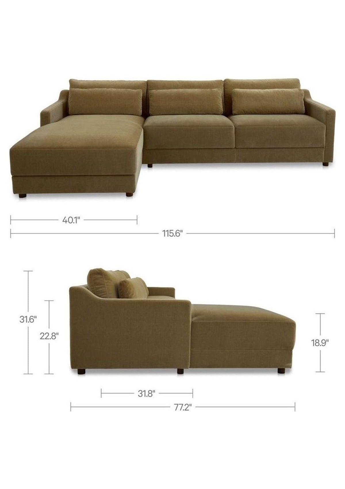 Imogen Sectional Left - Olive