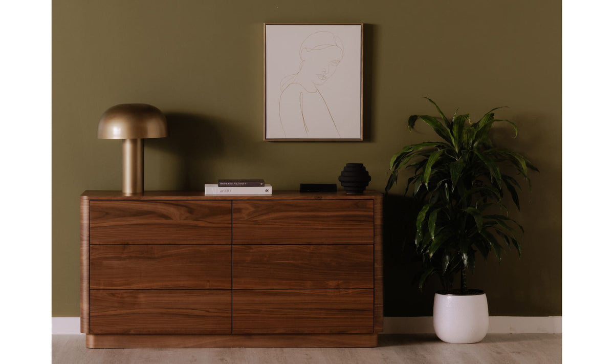 Round Off Dresser Brown - Walnut