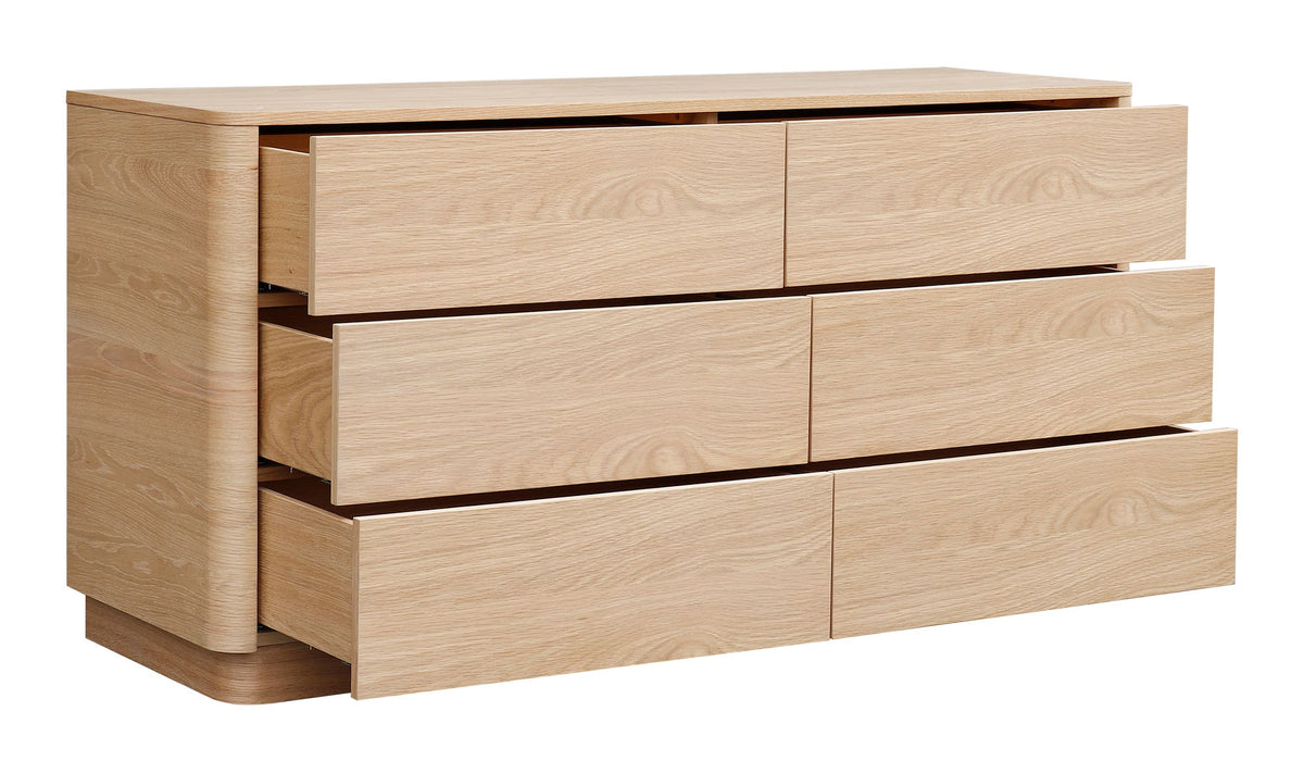 Round Off Dresser Light Oak Brown - Light Brown