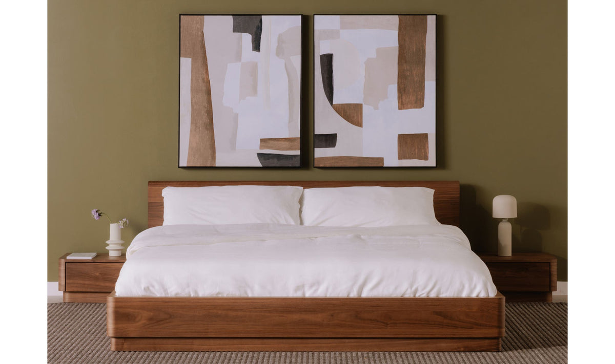 Round Off King Bed Brown - Walnut