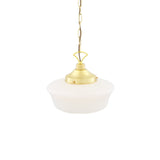 The Classic Schoolhouse pendant has a opal shade that cast soft ambient light. 