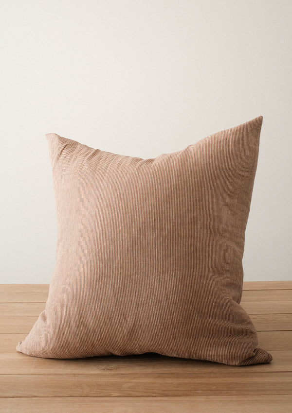 The Adora Pillow Cover in Walnut has a warm beige colouring. 
