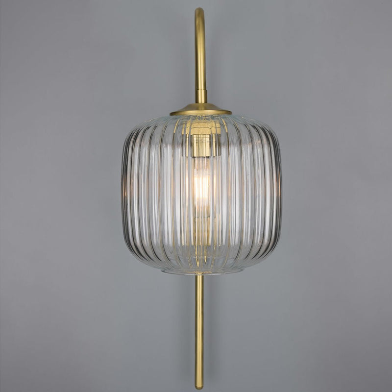 Glass Globe & Brass Wall Light