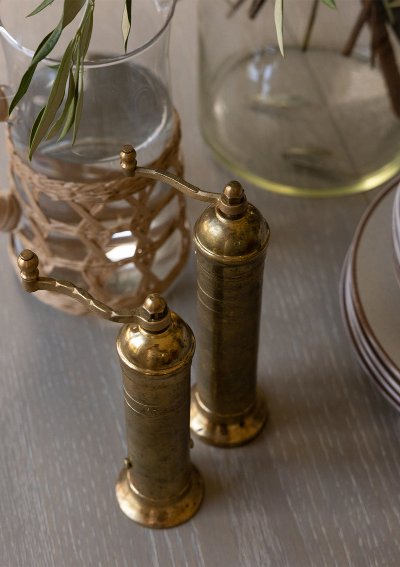Single Bubble Pillar Candleholder - Antique Brass, Candle Holders