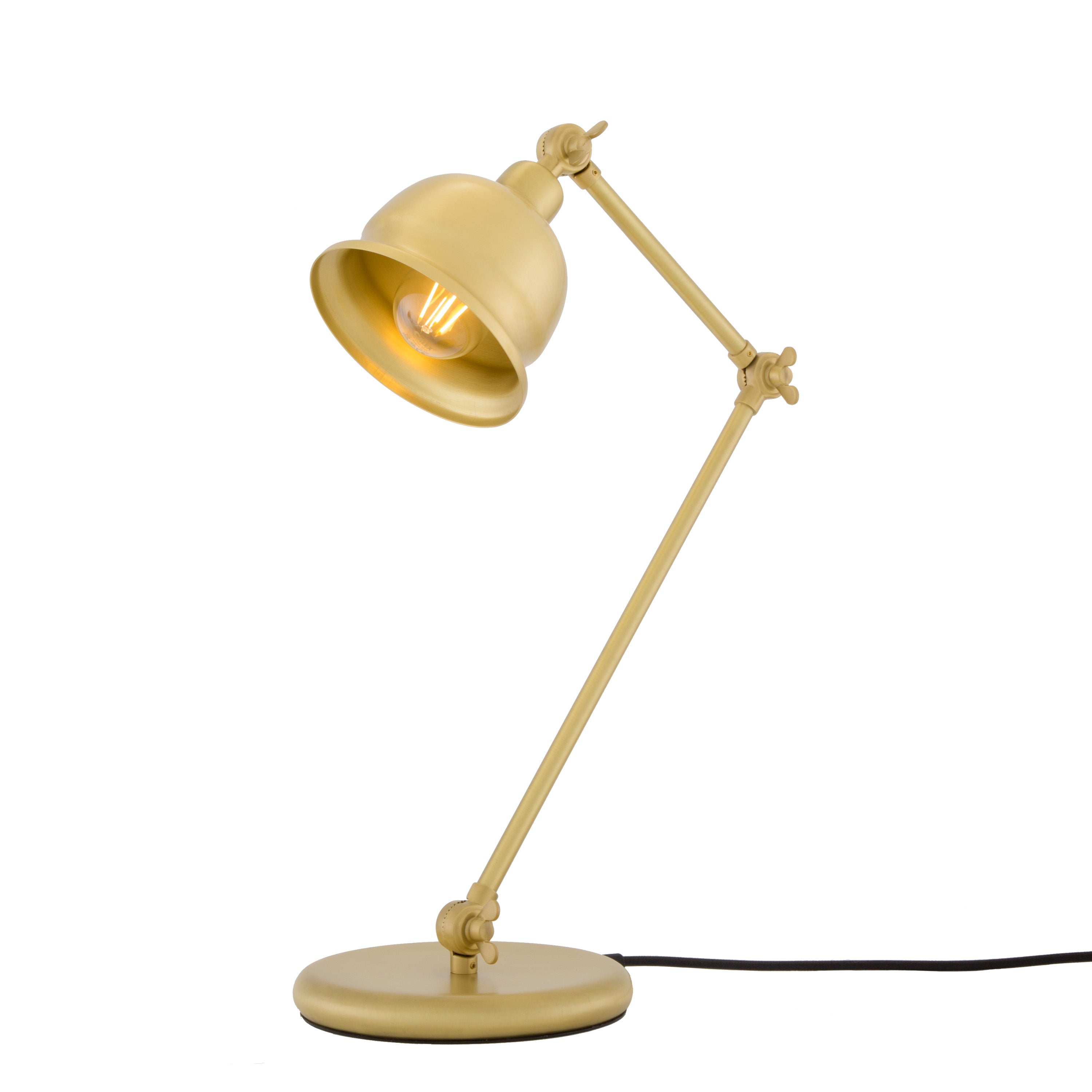 Dale Vintage Brass Bell Shade Table Lamp