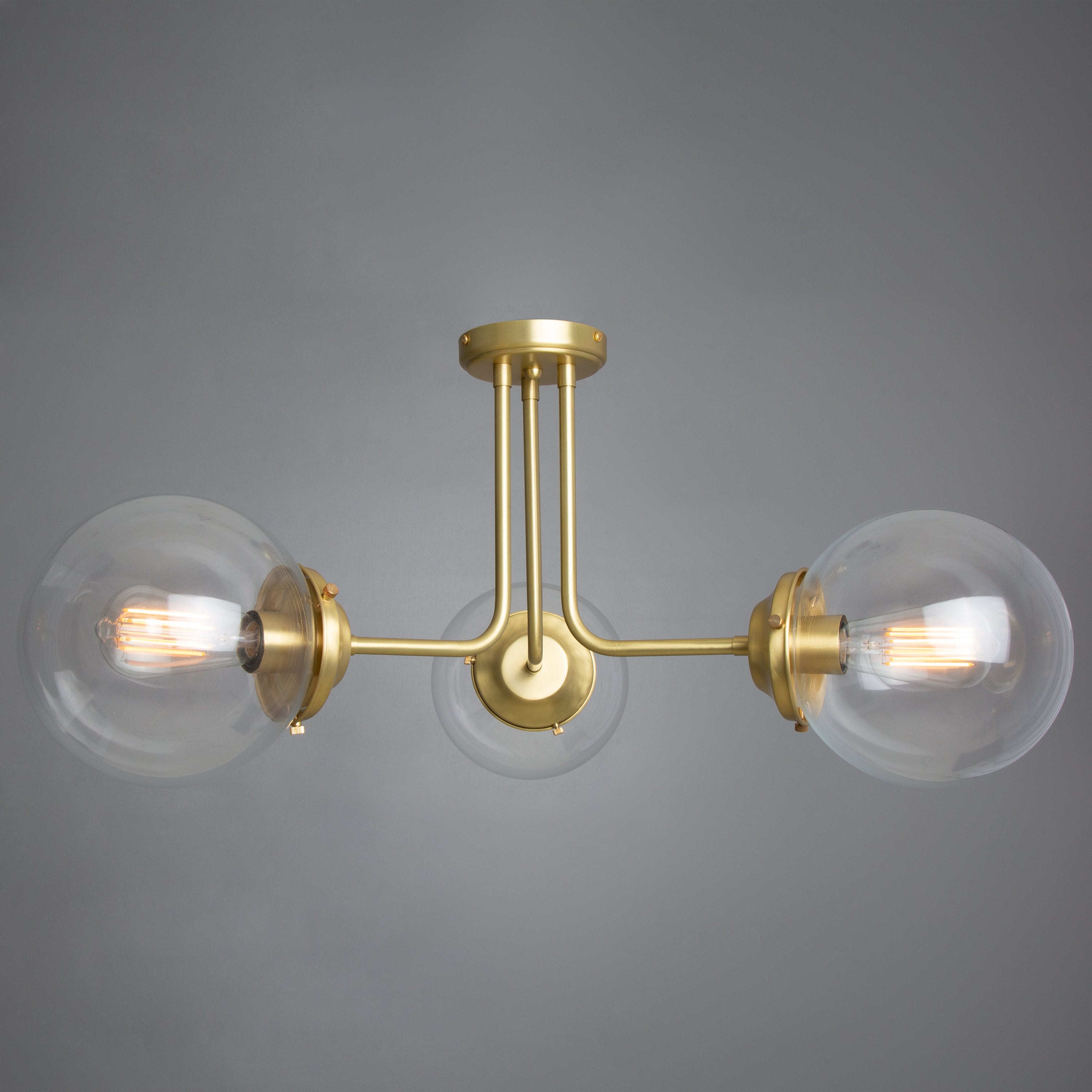 Hayes Flush Glass Globe Chandelier