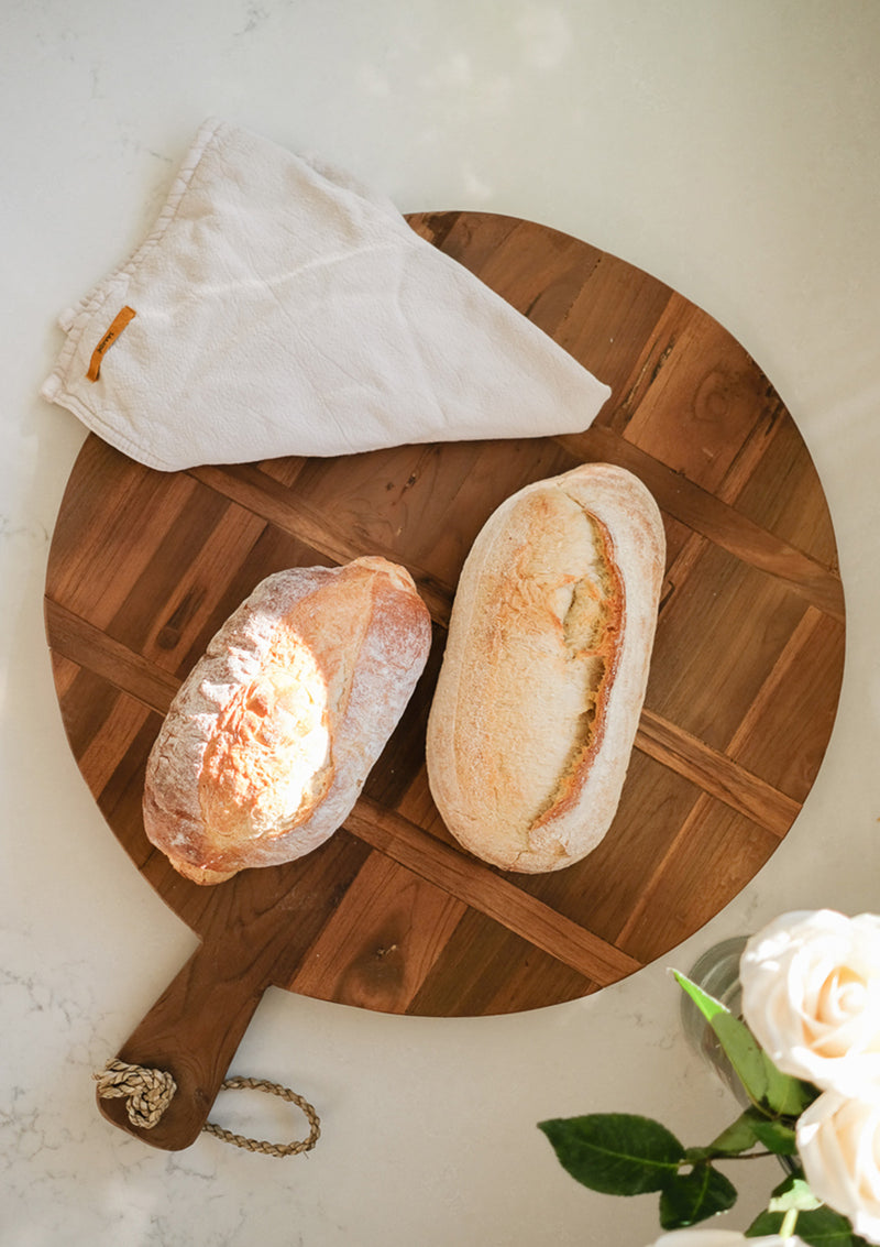 The Isla Serving Board is made from thick reclaimed teak wood and is great for large dinner parties. 