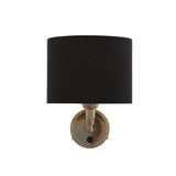 Kerry Swivel Arm Brass Wall Light With Fabric Shade